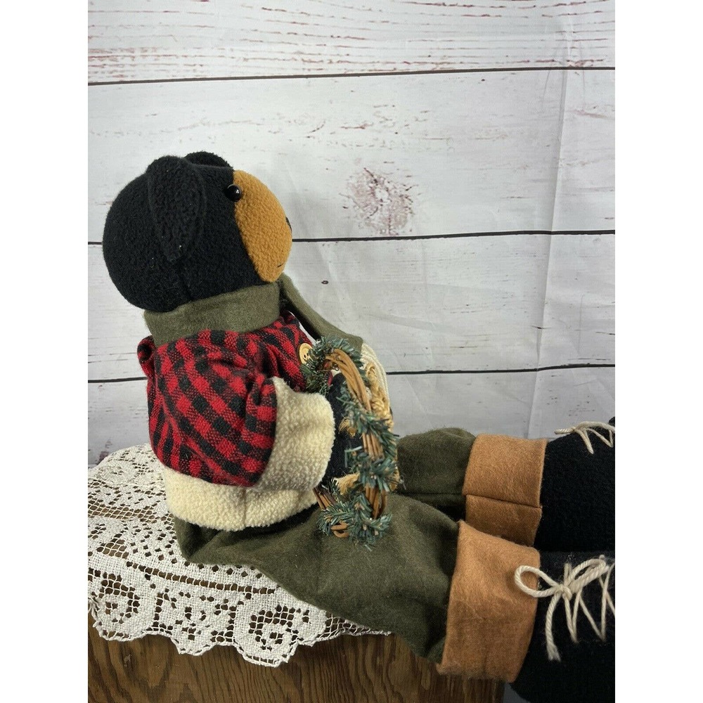 Winter Bear Push Felt Fleece Weighted Shelf Sitter Holding Wreath Joann Store - Picture 5 of 7